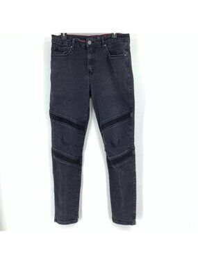 Men's Jeans Switch 36 x 32 9551 Moto Spandex GUC Black Skinny